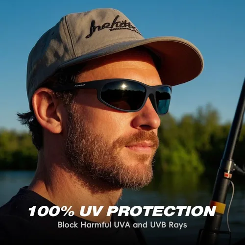 Vista 2 de Gafas de sol deportivas polarizadas para hombres, ciclismo, conducción, pesca, protección UV400