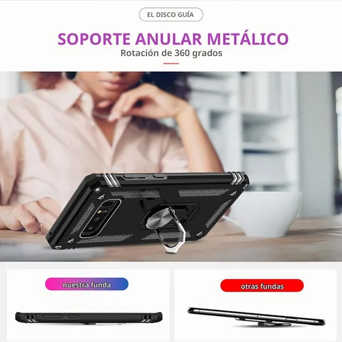 Vista 8 de LeYi Funda para teléfono Galaxy Note 8 con protector de pantalla 3D, soporte de anillo magnético de grado militar y funda desbloqueada Android