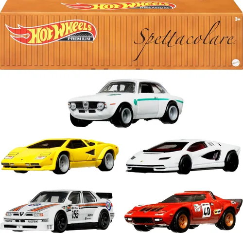 Vista 13 de Hot Wheels Forza - Paquete de 5 autos de carreras de juguete de The Video Game, vehículos fundidos a escala 1:64: Ford, Lamborghini, Porsche, Nissan
