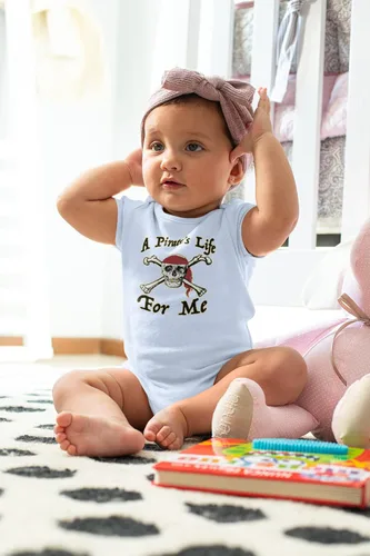 Vista 7 de Pop Threads Nautical Skull and Crossbones Bandana T-Shirt Baby Bodysuit Infantil Negro