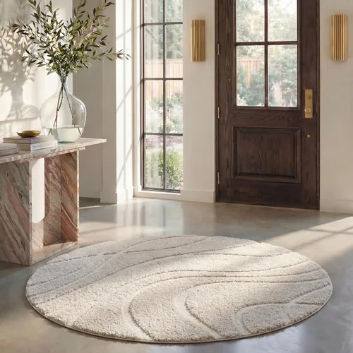 Vista 34 de Safavieh Florida Shag Collection - Alfombra de área de 2 x 3 pies, color crema/beige, diseño geométrico, felpa de 1.2 pulgadas de grosor, ideal