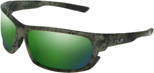Vista 19 de HUK Gafas de sol, lentes polarizadas con marcos de rendimiento, gafas de sol para pesca, deportes y exteriores (Challenge) Espejo azul/negro mate