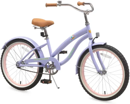 Vista 12 de ACEGER Bicicleta crucero de playa para niñas de 5 a 13 años, 16" 18" 20" 24" bicicleta de una sola velocidad para niños incluye freno contrapedal