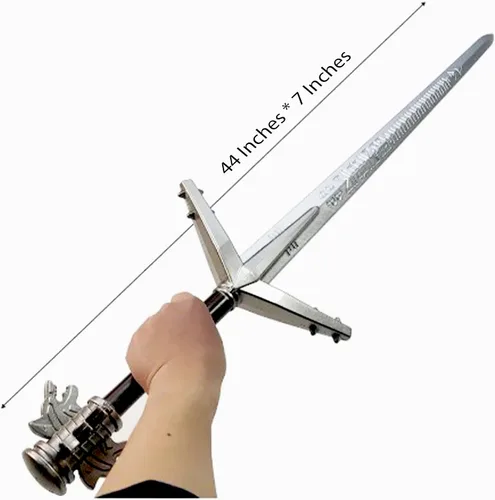 Vista 4 de Espada larga de espuma medieval de 41 pulgadas de Witcher para Cosplay, LARP, disfraz y Halloween