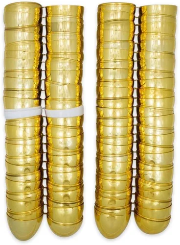 Vista 4 de Set de 47 huevos de plástico dorados 2.25 pulgadas y 1 huevo blanco de Pascua