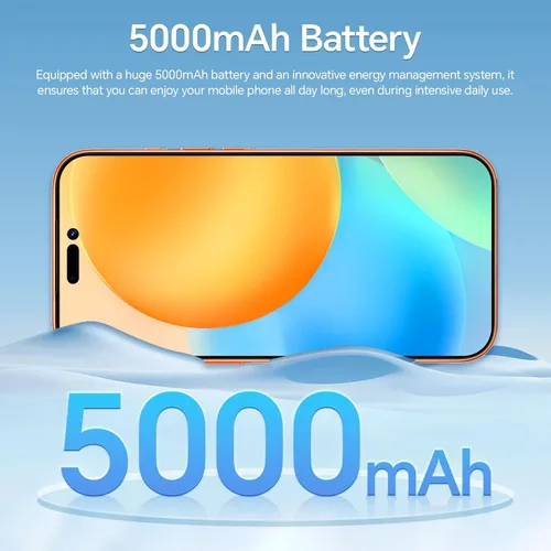 Vista 2 de Teléfonos desbloqueados, K17 PM 5G Android 15 Smartphone, 16+512GB Dual SIM Teléfono Celular, Pantalla HD+ de 6.9", Batería de 5000mAh, Cámara