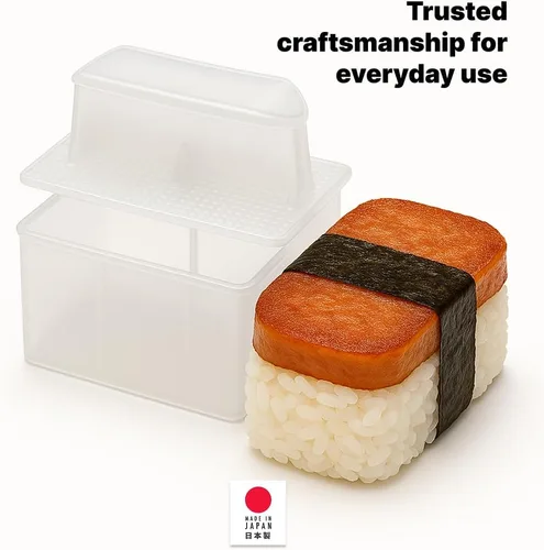 Vista 2 de JapanBargain 3186, molde japonés de Musubi Maker Musubi, molde hawaiano, almuerzo, carne, sushi, prensa de arroz, hecho en Japón