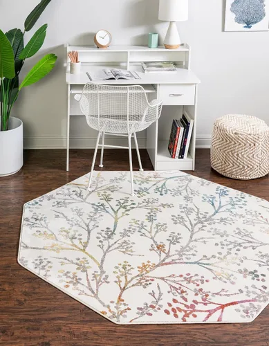 Vista 22 de Unique Loom Blossom Collection - Alfombra de área Yoshino (2' x 3' 1", rectangular, azul/verde)
