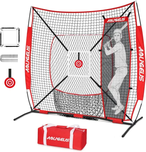 Vista 11 de 6'X6' Baseball Softball Practice Net,Pitching Net,Batting Net,with Dummy Batter,Bonus Strike Zone Target and Bow Frame,for Hitting,Pitching,Catching