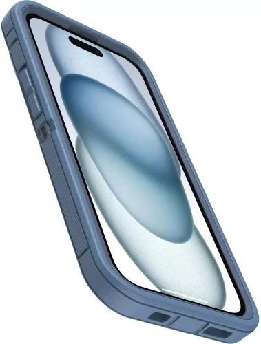 Vista 2 de OtterBox iPhone 14 y iPhone 13 (únicamente) - Funda Defender Series - Baby Blue Jeans - Solo la funda - Sin pantalla - Resistente y duradera