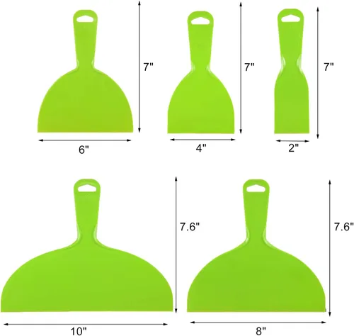Vista 2 de 5 cuchillos de masilla flexibles de plástico, paquete de gran tamaño, esparcidor desechable, herramienta de raspador de pintura de plástico flexible
