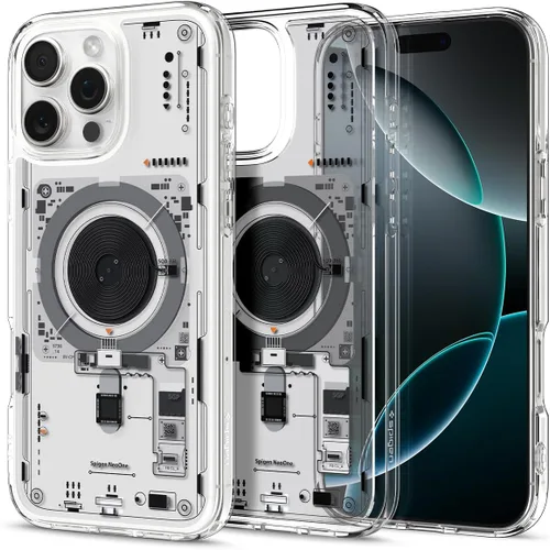 Vista 48 de Spigen Ultra Hybrid MagFit Impresión Digital Directa - Funda para iPhone 16 Pro [Diseño Personalizado][Compatible con Magsafe] - Analógica DDP
