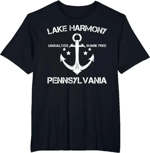 Vista 41 de Playera divertida de Lago Harmony Pennsylvania para acampada o pesca Negro