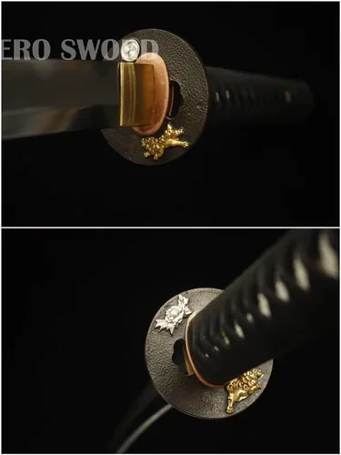 Vista 7 de Espada katana hecha a mano del rey león, arcilla auténtica, acero templado plegado, espada samurái japonesa avanzada, molienda manual avanzada, 41
