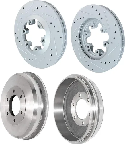 Vista 35 de Detroit Axle - Rotores de freno delantero para Volkswagen Touareg Audi Q7 Porsche Cayenne Rotores de freno de disco perforados y ranurados Reemplazo