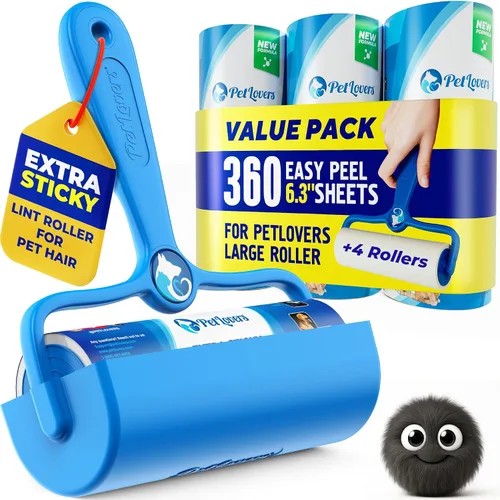 Vista 14 de PetLovers Juego de Rodillos de Pelusa Extra Adhesivos de Gran Valor para la Eliminación de Pelo de Mascotas, Removedor de Pelusa para Perros y Gatos