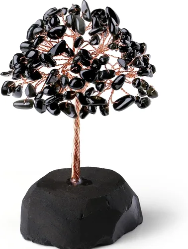 Vista 13 de QINJIEJIE Árbol de cristal de cuarzo rosa, cristales curativos, decoración de escritorio rosa, árbol de piedras preciosas naturales, base de alambre