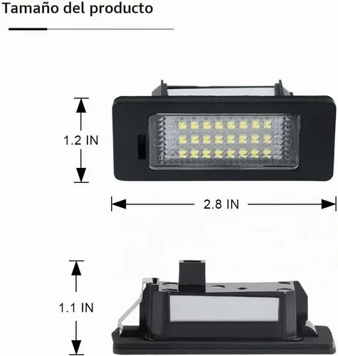 Vista 4 de Gempro Luz de matrícula, 2 piezas LED de placa de matrícula para Audi A1 A4 A5 A6 A7 S5 Q5 RS5 TT TTRS, alimentado por luces LED blancas de xenón