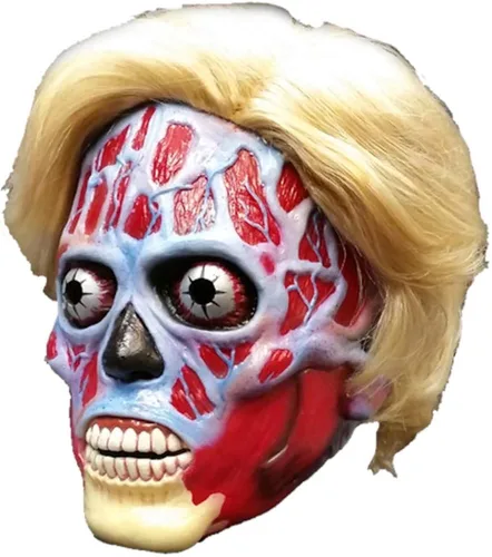 Vista 3 de Trick or Treat Studios - Máscara de alienígena, color azul