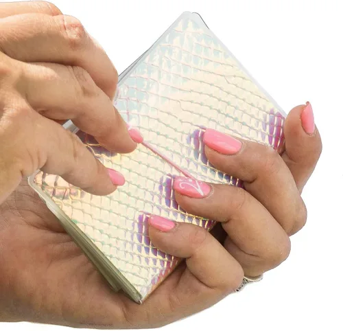Vista 3 de Soporte para tarjetas de crédito para mujeres, soporte para cupones de tarjetas de fidelidad y organizador con 32 ranuras para tarjetas, Serpiente
