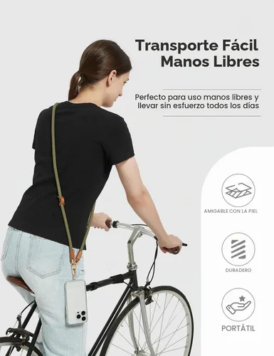 Vista 3 de Cordón para teléfono 1, lengüeta de amarre 2, cordón cruzado para teléfono celular, cordón de cuerda, correa ajustable universal para teléfono