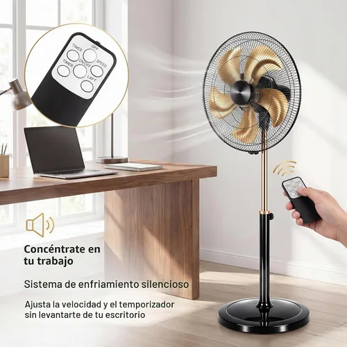 Vista 2 de Aottop Ventilador oscilante de pedestal de alta velocidad con control