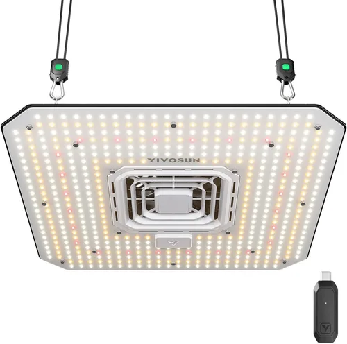 Vista 11 de VIVOSUN AeroLight A100SE - Luz LED de cultivo de 100 W con ventilador y control inteligente Incluye compatibilidad GrowHub E25 y E42A, control