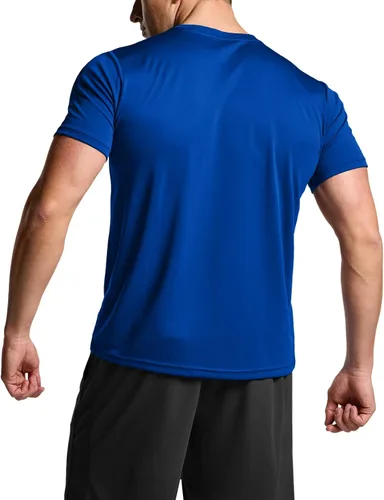 Vista 2 de TSLA Paquete de 1 o 2 camisetas de entrenamiento para hombre, camisetas de manga corta que absorben la humedad, camisetas deportivas de manga corta