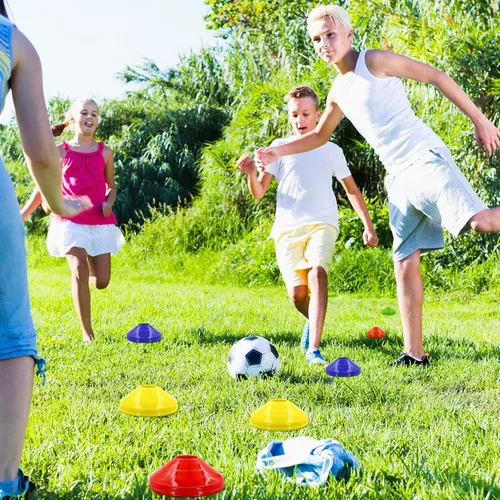 Vista 6 de 30 conos de disco de entrenamiento de agilidad con bolsa de transporte para entrenamiento, fútbol, baloncesto, niños, deportes, marcadores de cono