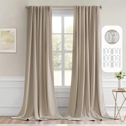 Vista 34 de MIULEE Cortinas opacas con pestaña trasera de 63 pulgadas de largo, juego de 2 paneles para sala de estar, dormitorio, privacidad, bolsillo