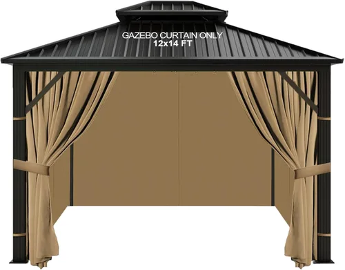 Vista 10 de slashome - Cortinas impermeables para gazebo de 10'x10', para exteriores, negras, universales, de repuesto, 4 paneles, paredes laterales
