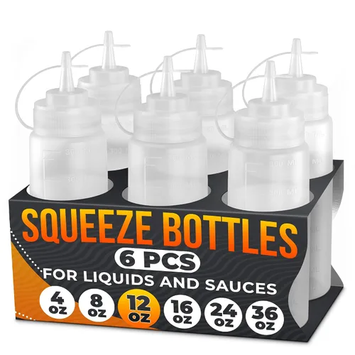 Vista 12 de HYQO Paquete de 10 botellas exprimibles para condimentos, 24 onzas
