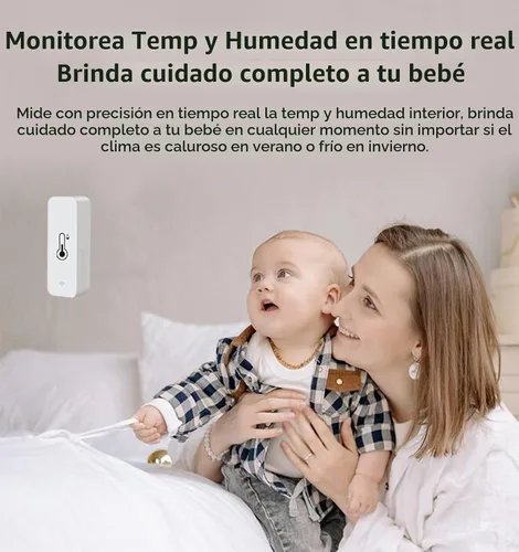 Vista 5 de Monitor de temperatura de humedad WiFi: termómetro higrómetro inteligente para monitor remoto y alerta, termómetro interior de alta precisión