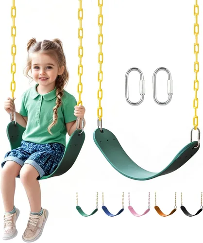 Vista 10 de Asiento de columpio resistente, cadenas de 66" resistentes al óxido con sección recubierta de PPC de 30", accesorios de repuesto
