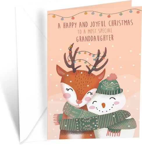Vista 8 de Prime Greetings Tarjeta de Navidad para hija, fabricada en Estados Unidos, ecológica, tarjeta gruesa con sobre de primera calidad de 5 x 7.75