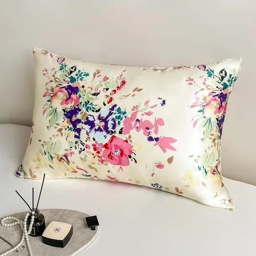 Vista 14 de Funda de almohada de seda de morera con estampado de leopardo, tamaño estándar con cremallera, ambos lados, fundas de almohada de seda pura