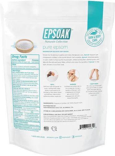 Vista 6 de Sales de Epsom para baño, spa, ducha y pies de Epsoak, Blanco