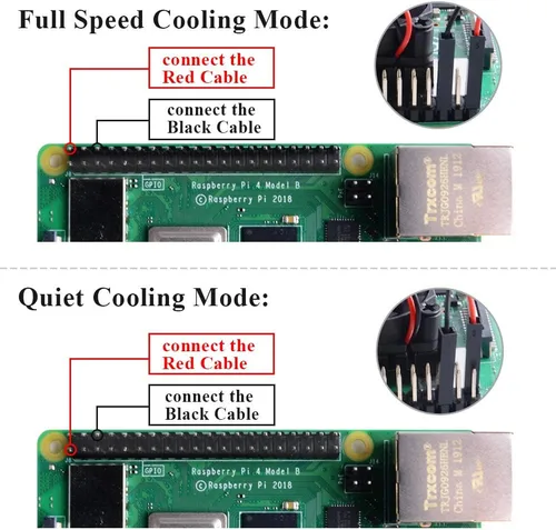 Vista 4 de GeeekPi Funda acrílica para Raspberry Pi 4 Modelo B y Raspberry Pi 3 Modelo B+, Pi con ventilador de refrigeración y 7 disipadores térmicos