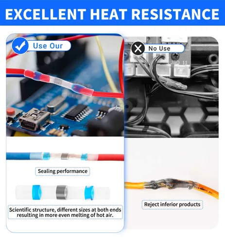 Vista 4 de 1118 piezas de conectores de cable de sellado por soldadura - Conectores de cable termorretráctiles - Kit de conectores de soldadura impermeables
