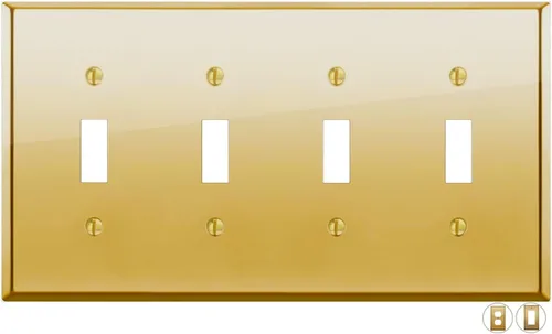 Vista 54 de Rio Salto BRASS Signature Collection MIDSIZE - Placa de pared de metal dorado para interruptor de luz o cubierta de tomacorriente, placa de pared