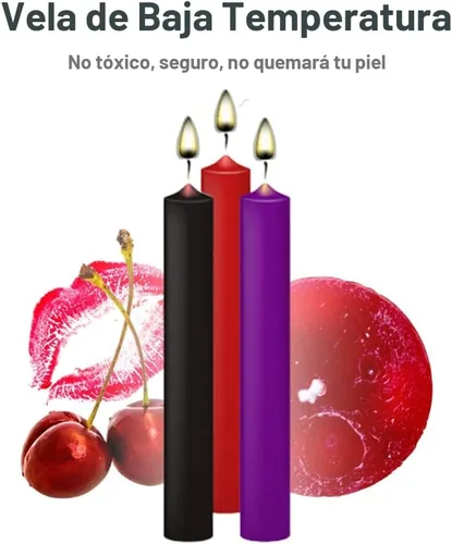 Vista 2 de Velas de baja temperatura, velas románticas de cera para juego de parejas con baja temperatura para amantes