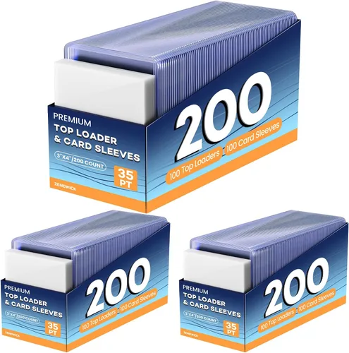 Vista 7 de 200 fundas para tarjetas, cargadores superiores de plástico duro de 3 x 4
