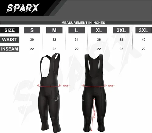 Vista 7 de Sparx Elite Super Roubaix - Mallas térmicas de ciclismo 34 para hombre, con pechera Coolmax acolchada
