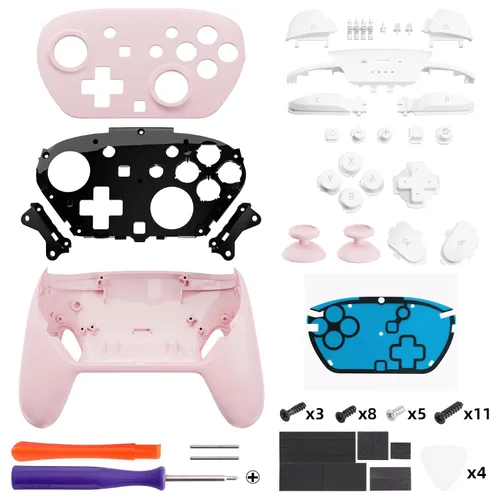 Vista 3 de eXtremeRate Juego completo de botones de carcasa de repuesto para controlador Nintendo Switch 2 Pro, cubierta inferior trasera personalizada