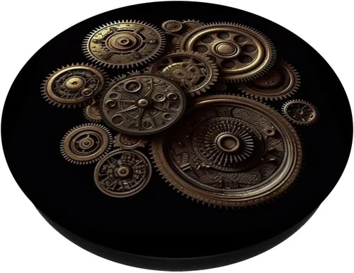 Vista 2 de Las ruedas de engranajes Steampunk se ven PopSockets intercambiables PopGrip