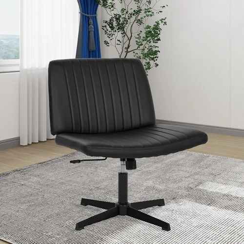 Vista 8 de Silla de oficina Criss Cross - Asiento ancho, sin brazos, altura ajustable, tela, beige
