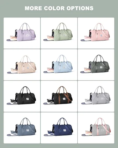 Vista 7 de Bolsa de lona de viaje, bolsas de fin de semana para mujeres y hombres, bolsa de transporte durante la noche, bolsa de hospital, bolsa de gimnasio