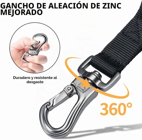 Vista 4 de EXCELENTE ELITE SPANKER - Correa de nailon ajustable para perros Adjustable No Pull Leads Rope Quick Release with 2 Control Handle heavy duty