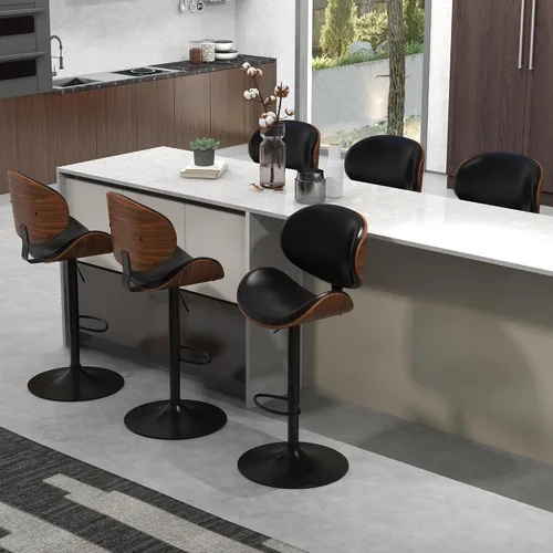 Vista 7 de civama Taburetes de bar 1 pieza para encimera de cocina, sillas de altura de barra ajustable, taburetes de bar giratorios modernos con asiento