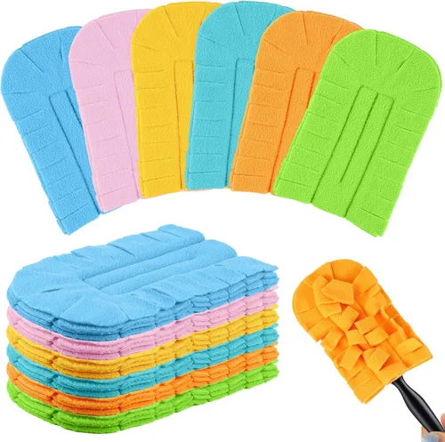 Vista 19 de Zubebe 3 piezas de repuesto de plumero de forro polar reutilizables, plumeros planos de plumas, almohadillas de limpieza lavables para múltiples